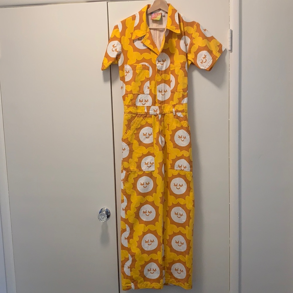 Big Bud Yellow Sun Baby Short Sleeve Jumpsuit Sz S